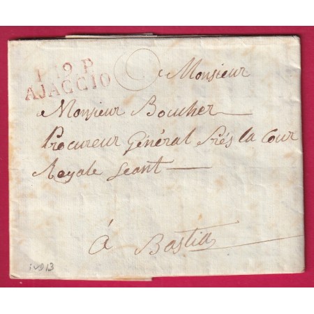 MARQUE P19P AJACCIO CORSE EN ROUGE INDICE 13 POUR BASTIA