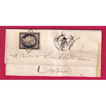 copy of copy of copy of copy of N°3 FAUVE GRILLE MONTLIEU CHARENTE INFERIEURE INDICE 18 POUR JONZAC 1850 CERTIFICAT  LETTRE