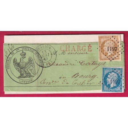 N°13 14 PC 1197 ESPALLION AVEYRON BANDE CHARGE LOCALE LETTRE