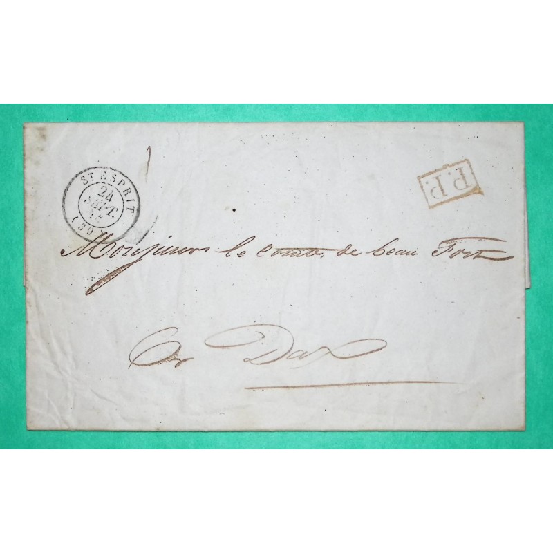 CAD TYPE 15 ST ESPRIT LANDES PP PORT PAYE POUR DAX 1844