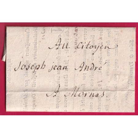 LETTRE PAR PORTEUR ORANGE VAUCLUSE AN 3 1795 NOMINATION AGENT NATIONAL MORNAS