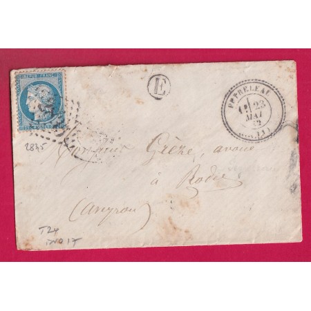 N°60 GC 2845 PEYRELEAU AVEYRON CAD TYPE 24 POUR RODEZ INDICE 17
