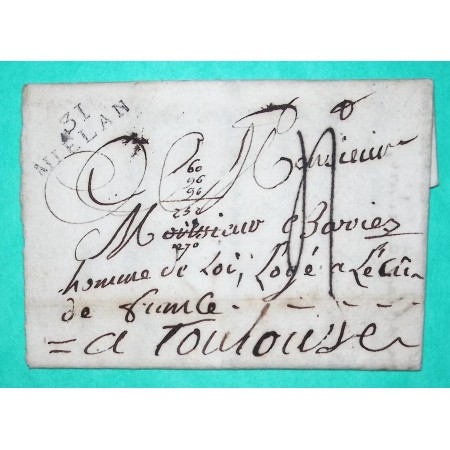 MARQUE 31 MIELAN GERS DEPART SAINTE DODE POUR TOULOUSE HAUTE GARONNE 29x9 1808