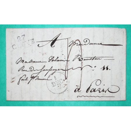 MARQUE 27 CLOYE CLOYES EURE ET LOIR POUR PARIS 25x11 1828