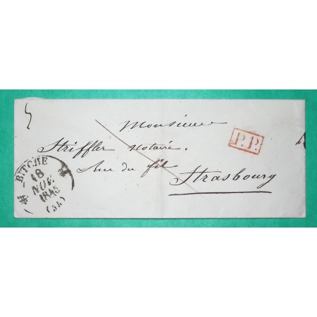 CAD TYPE 12 BITCHE MOSELLE PP PORT PAYE POUR STRASBOURG BAS RHIN 1845
