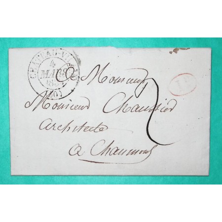 CAD TYPE 13A CHATEAU VILLAIN HAUTE MARNE DECIME RURAL ORGES POUR CHAUMONT 1833