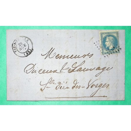 N°29 GC 4188 VIC SUR SEILLE MOSELLE POUR ST DIE DES VOSGES 1868