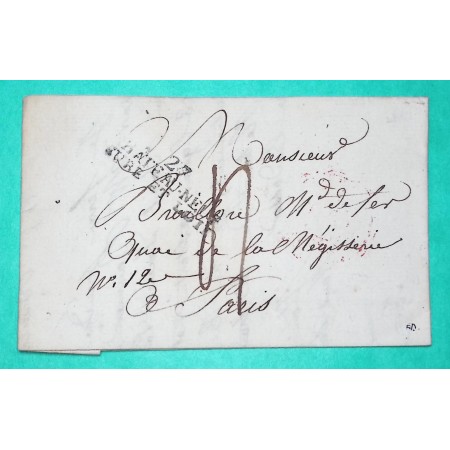 MARQUE 27 CHATEAUNEUF EURE ET LOIRE POUR PARIS 37x12 1827