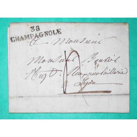 MARQUE 38 CHAMPAGNOLE JURA POUR LYON RHONE 46x10.5 1823