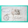 LETTRE FRANCFORT FRANKFURT ALLEMAGNE TAXE 25 MODIFIEE POUR GRENOBLE ISERE 1851