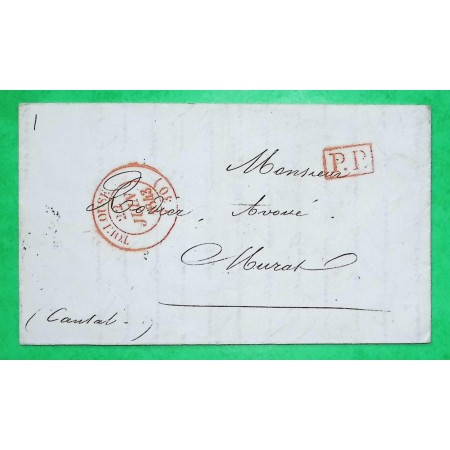 CAD TYPE 14 TOULOUSE HAUTE GARONNE ROUGE PP PORT PAYE POUR MURAT CANTAL 1843