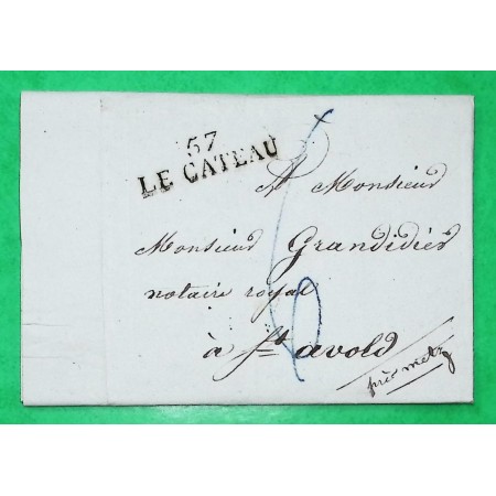 MARQUE 57 LE CATEAU NORD POUR ST AVOLD MOSELLE 35x10 1824