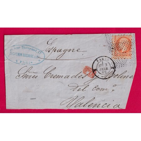 N°16 PIQUAGE SUSSE CAD PARIS DIABOLO ROULETTE POINTILLE FIN POUR VALENCE ESPAGNE RARE INDICE 25 + PIQUAGE DEVANT DE LETTRE