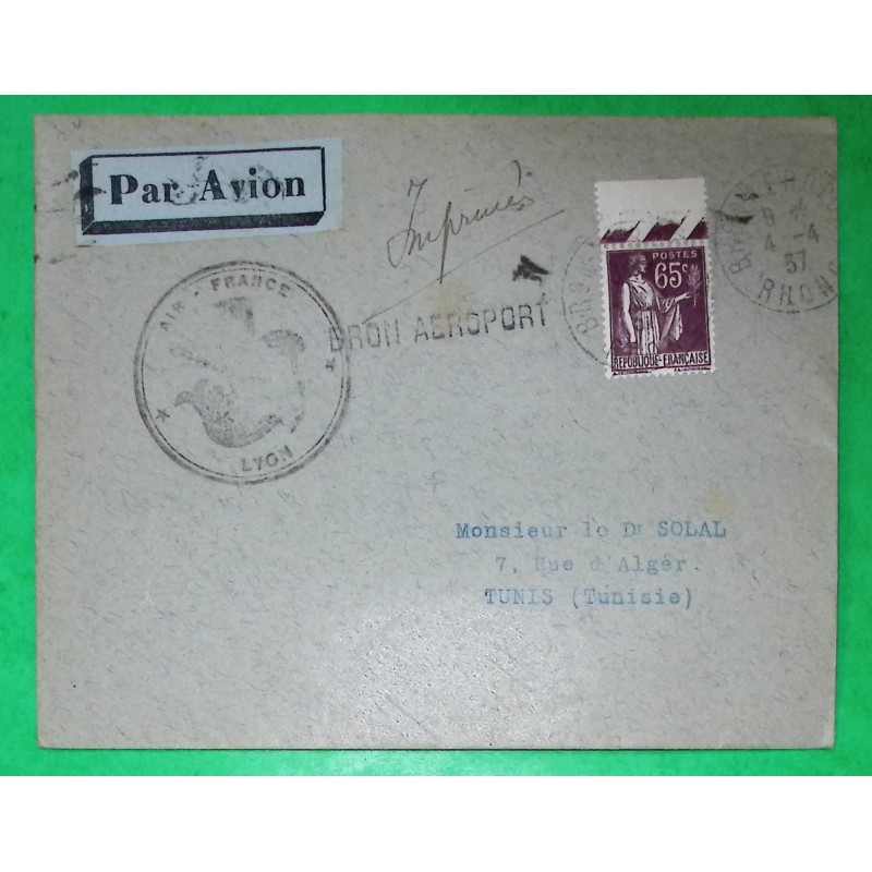 Enveloppe France 1939 - Lettre De Paris Pour Trondheim (Norvège) - Timbre N°374