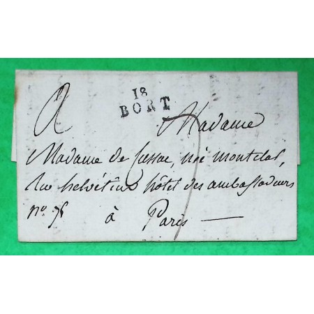 MARQUE 18 BORT CORREZE POUR PARIS 19x9 1809
