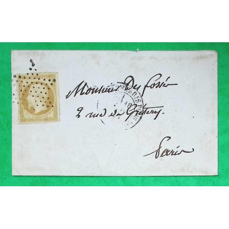 N°13A TB ETOILE DE PARIS LETTRE AFFRANCHIE DE PARIS POUR PARIS