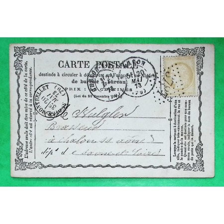 N°59 GC 3787 ST OYEN MONTBELLET CARTE PRECURSEUR POUR CHALON SUR SAONE 1873