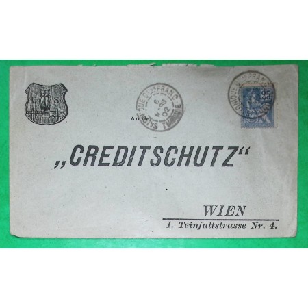 N°118 MOUCHON CAD SALONIQUE QUARTIER FRANCAIS TURQUIE POUR VIENNE AUTRICHE 1902