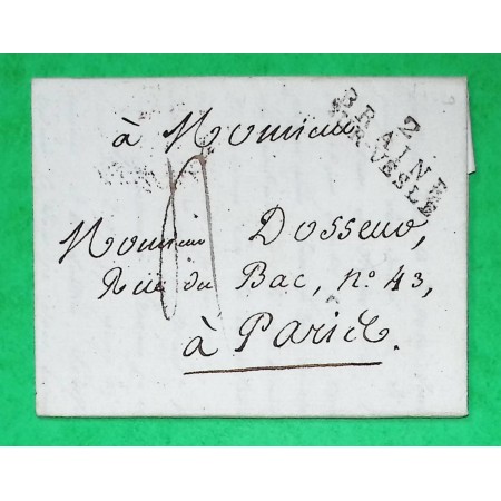 MARQUE 2 BRAINE SUR VESLE AISNE POUR PARIS 32x13 1820