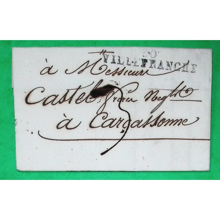 MARQUE 30 VILLEFRANCHE DE LAURAGAIS HAUTE GARONNE DEPART BAZIEGE POUR CARCASSONNE AUDE 59x11 1811