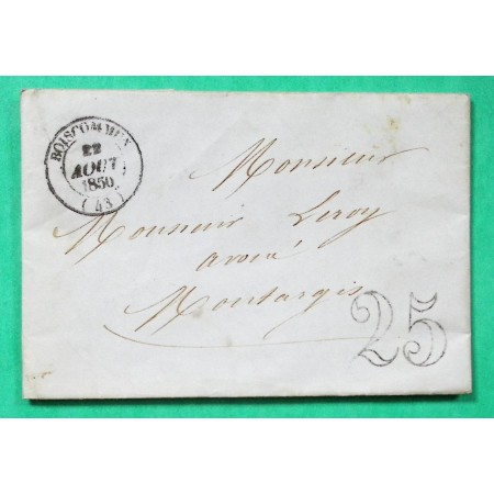 CAD TYPE 14 BOISCOMMUN LOIRET POUR MONTARGIS TAXE 25 1850