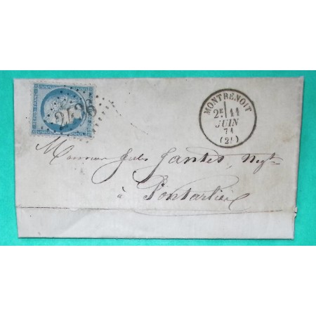 N°37 TYPE SIEGE GC 2436 MONTBENOIT DOUBS POUR PONTARLIER 1871