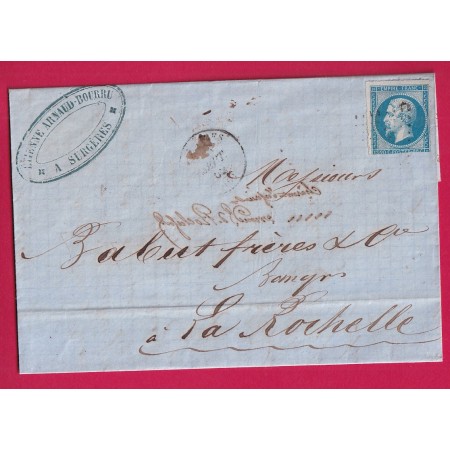 N°14 PERCE EN LIGNE PC 2956 SURGERES CHARENTE INFERIEURE POUR LA ROCHELLE