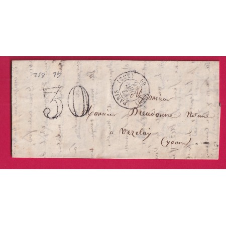 CAD PARIS BS2 60 GL TAXE TAMPON 30 POUR VEZELAY TONNE 1856