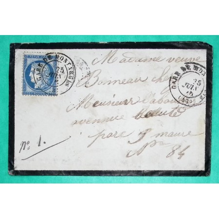 N°60C CAD TYPE 17 GARE DE MONTARGIS LOIRET POUR PARC DE ST MAUR 1876