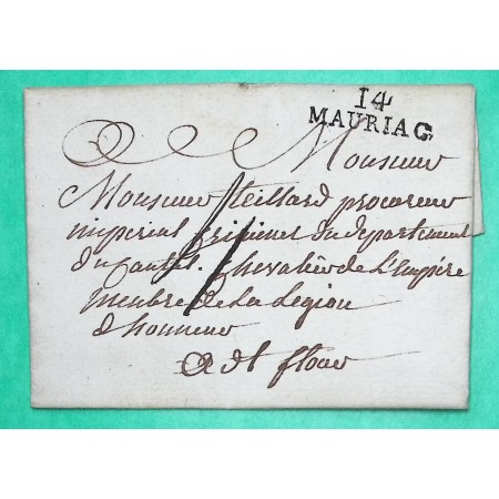 MARQUE 14 MAURIAC CANTAL POUR ST FLOUR 25x9 1812