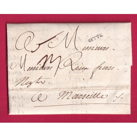 MARQUE CETTE HERAULT 1772 POUR MARSEILLE