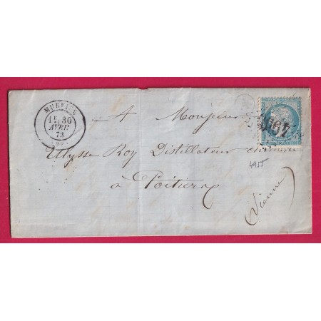 N°60 GC 4955 MURVIEL HERAULT BOITE RURALE A THEZAN POUR POITIERS VIENNE