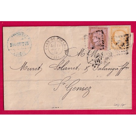 N°55 58 CAD GARE DE PAULHAN HERAULT POUR ST GENIEZ GC 472 BEZIERS TEXTE DE LODEVE ST GENIEZ AVEYRON