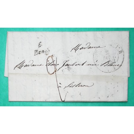 CURSIVE 5 BANON BASSES ALPES + CAD TYPE 13 FORCALQUIER POUR SISTERON 1842