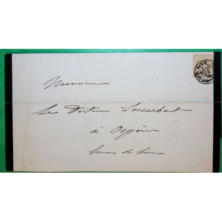 N°21 CAD PARIS RUE ST DOMINIQUE TARIF FAIRE-PART POUR ORGERES EURE ET LOIR 1866 LETTRE COVER FRANCE