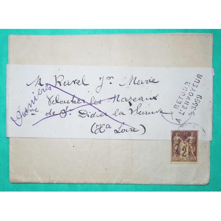 N°85 SAGE 2C BANDE DE JOURNAL RETOUR ENVOYEUR 3569 ST DIDIER LA SEAUVE HAUTE LOIRE