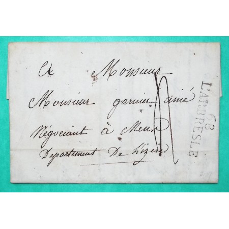 MARQUE 68 L'ARBRESLE RHONE DEPART SAVIGNY POUR MENS ISERE 44x11 1822