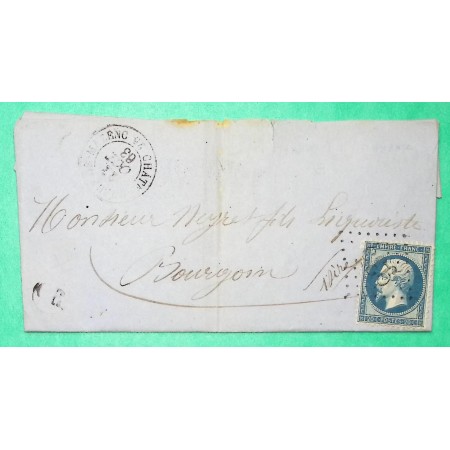 N°22 GC 935 CHATEAUNEUF DE MAZENC DROME OR ORIGINE RURALE LA TOUCHE POUR BOURGOIN JALLIEU ISERE 1863