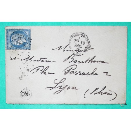 N°60C GC 3874 ST TRIVIER DE COURTES AIN OR ORIGINE RURALE POUR LYON RHONE 1875