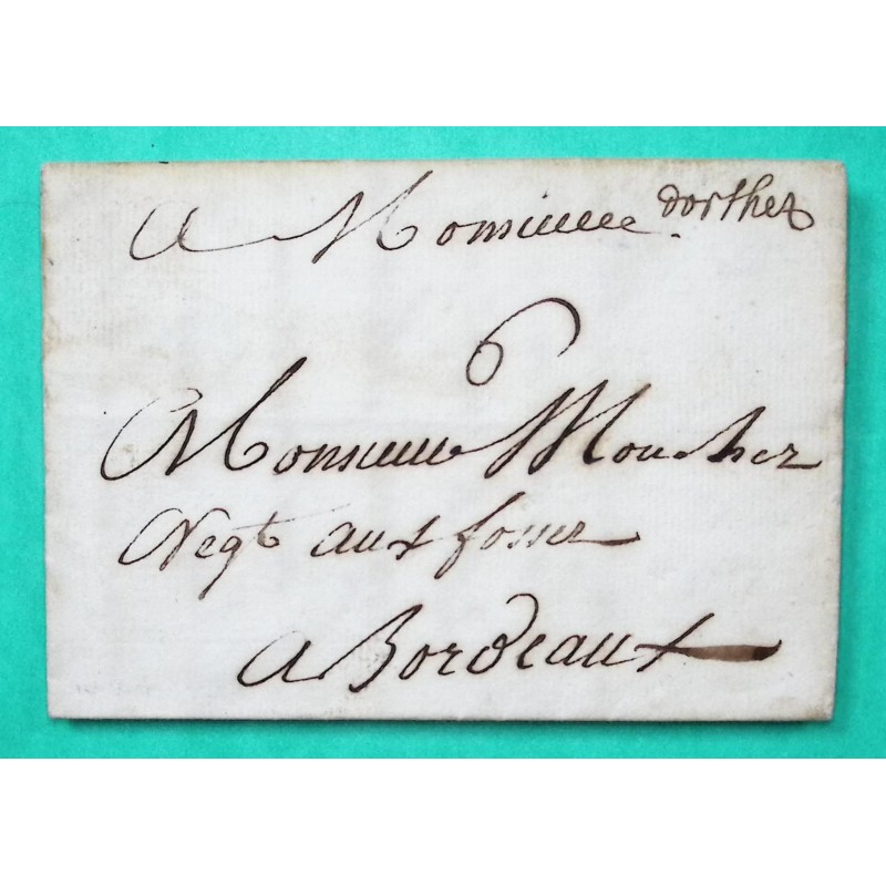 MARQUE MANUSCRITE ORTHEZ BASSES PYRENEES POUR BORDEAUX GIRONDE LN N°1A 1767