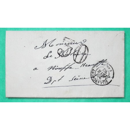 CAD TYPE 15B BILLANCOURT SEINE POUR NEAUPHLE LE CHATEAU SEINE ET OISE TAXE 30 1862