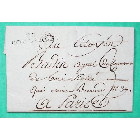 MARQUE 83 COULANGE YONNE POUR PARIS PERIODE REVOLUTIONNAIRE 33x8 1802