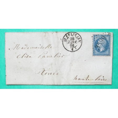 N°22 GC 3590 ST FELICIEN ARDECHE POUR TENCE HAUTE LOIRE 1864