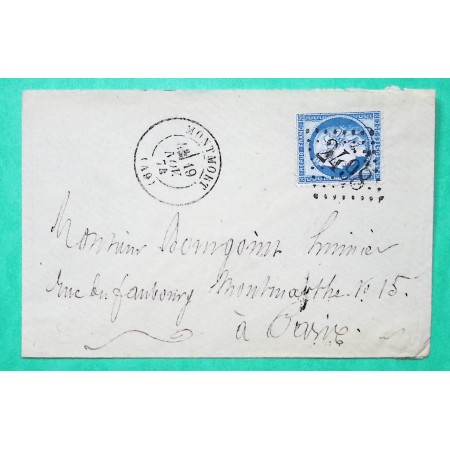 N°60C GC 2498 MONTMORT MARNE POUR PARIS 1874