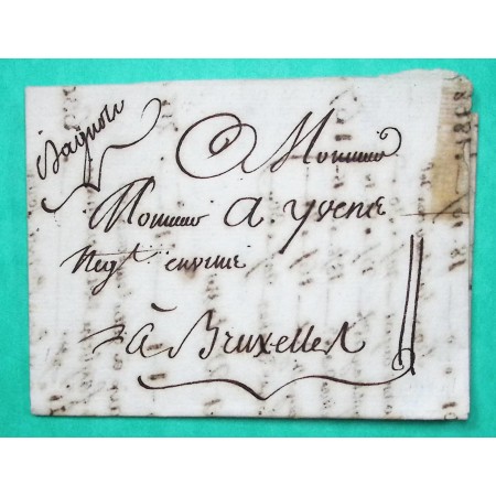MARQUE MANUSCRITE BAGNOLS GARD DEPART ROQUEMAURE POUR BRUXELLES BELGIQUE 1771