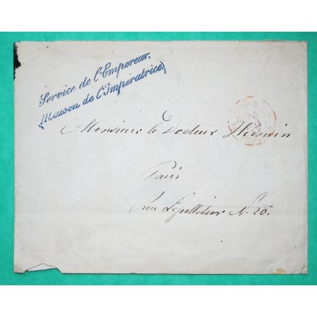 FRANCHISE SERVICE DE L'EMPEREUR MAISON DE L'IMPERATRICE EUGENIE PARIS 1869