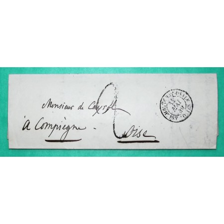 CAD POTHION N°1407 ASSEMBLEE NATIONALE POSTES PARIS POUR COMPIEGNE OISE TAXE TAMPON 2 1849