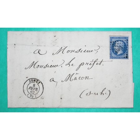 N°14B PC 1581 JONCY SAONE ET LOIRE POUR MACON 1862