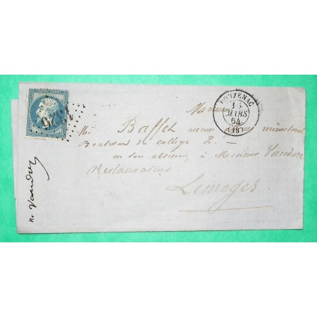 N°22 GC 1326 DONZENAC CORREZE POUR LIMOGES HAUTE VIENNE 1864