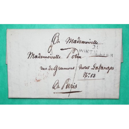 MARQUE 20 PONTALLIER PONTAILLER COTE D'OR POUR PARIS 35x9 1819